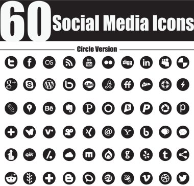 sürüm 60 Sosyal Medya simgeler daire