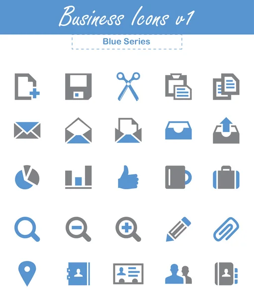 ビジネス アイコン v1 (ブルー シリーズ) — ストックベクタ