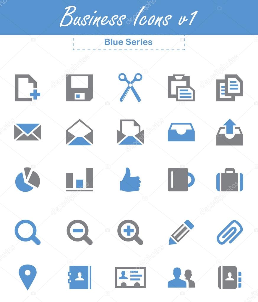 Business Icons v1 (Blue Series)