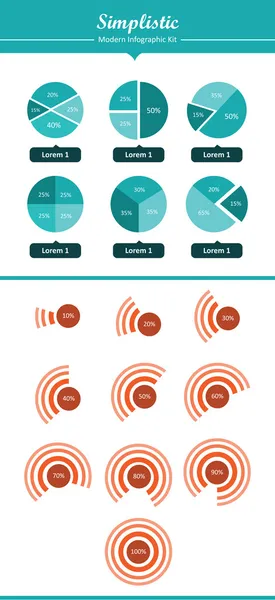 Zjednodušující - moderní infographic kit - 3 — Stockový vektor