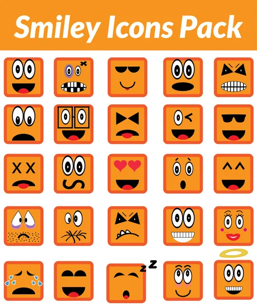 Smiley ikoner Pack (Orange) — Stock vektor