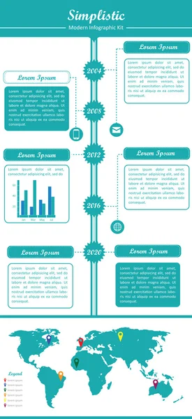 Απλοϊκή - σύγχρονη infographic kit - 1 — Διανυσματικό Αρχείο