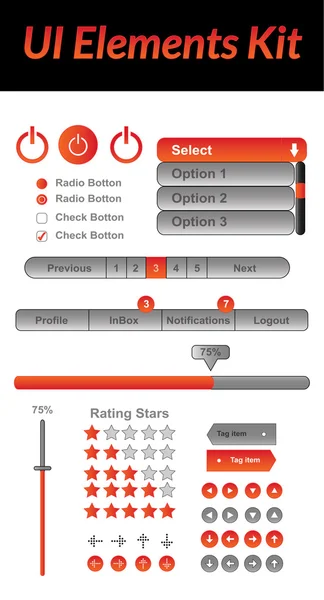 Ui 要素のキット 2 (オレンジ) — ストックベクタ