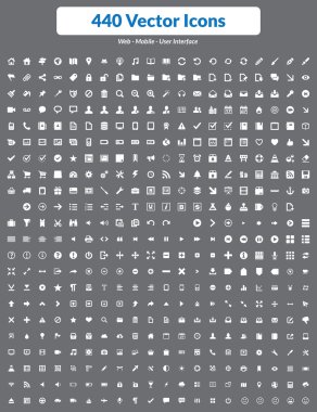 440 Vector Icons (White Set) clipart