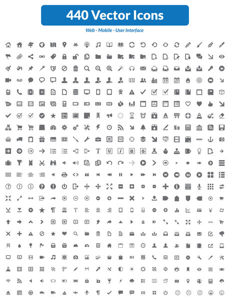 440 векторных иконок (темный набор)
)