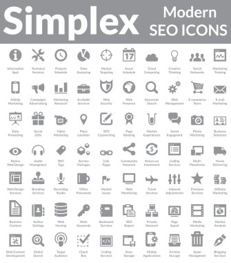 Simplex - Modern SEO Simgeleri (Karanlık Sürüm)