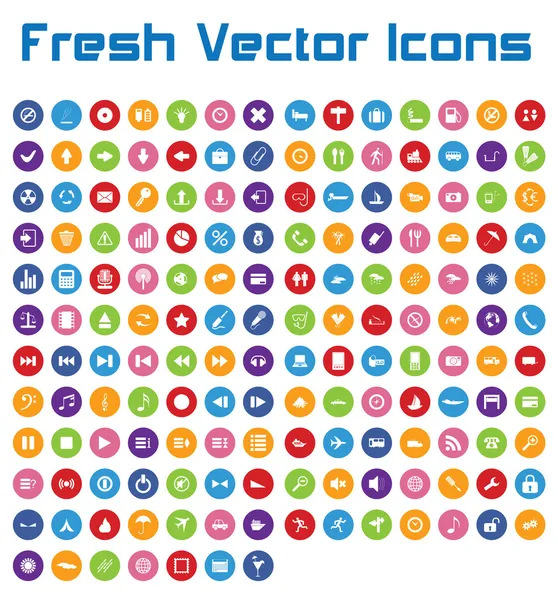 Icone vettoriali fresche (versione cerchio II  ) — Vettoriale Stock