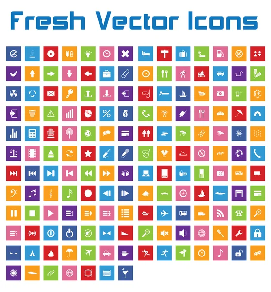 Iconos de vectores frescos (versión cuadrada II  ) — Vector de stock