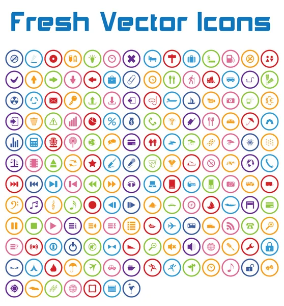 Icônes vectorielles fraîches (version cercle ) — Image vectorielle