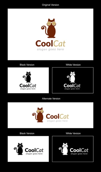 Coolcat Logo tervezés — Stock Vector