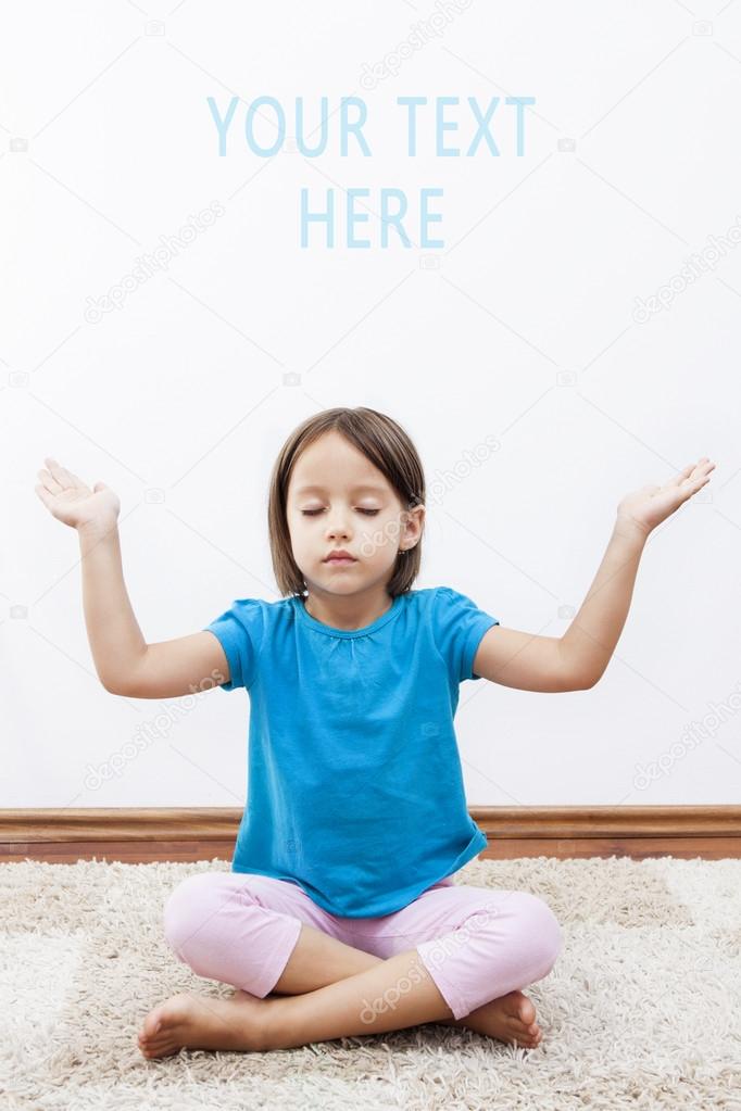 Little girl have meditation