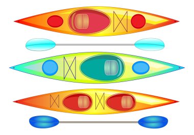 Kayaks and paddles clipart