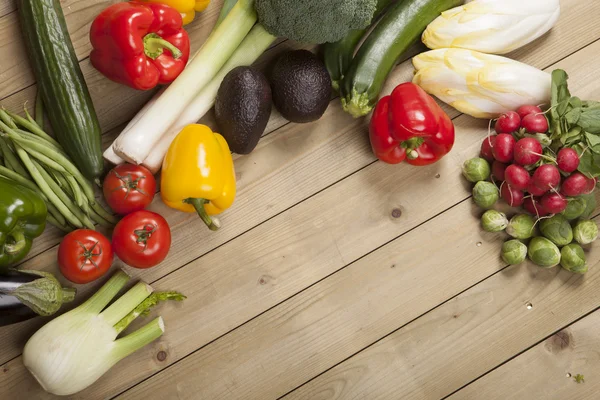 Vegetables on wooden surface