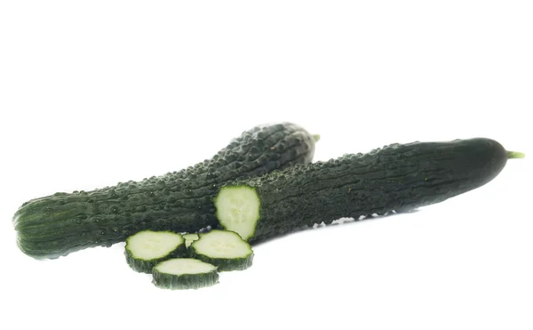 Fresh snake cucumber isolated on white background — Stock Photo, Image