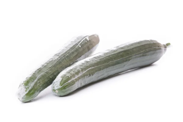 Fresh snake cucumber isolated on white background — Stock Photo, Image