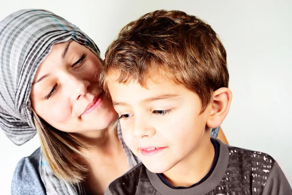 Moeder en zoon Stockfoto