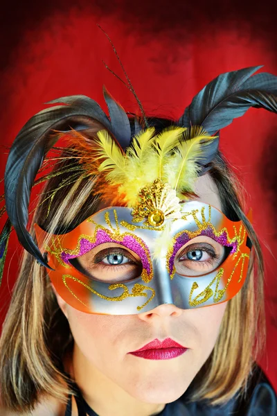 Beautiful woman with mask — Stock Photo, Image