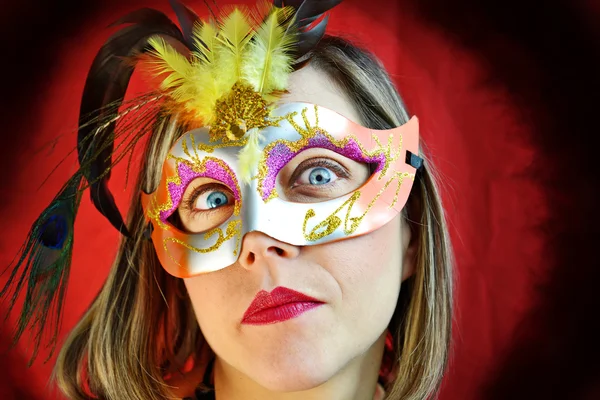 Beautiful woman with mask Royalty Free Stock Photos