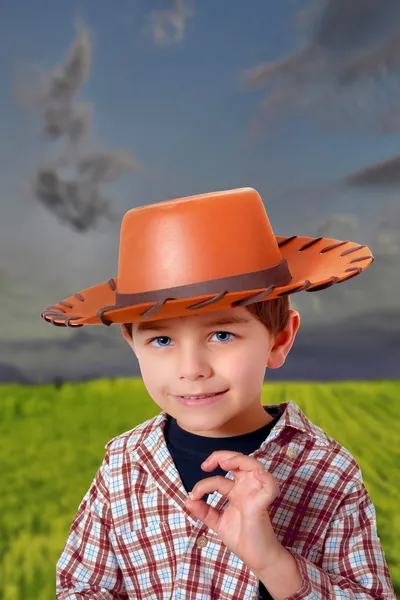 En liten cowboy — Stockfoto