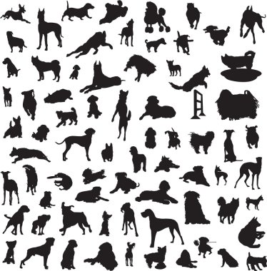 büyük toplama-in köpek farklı silhouettes