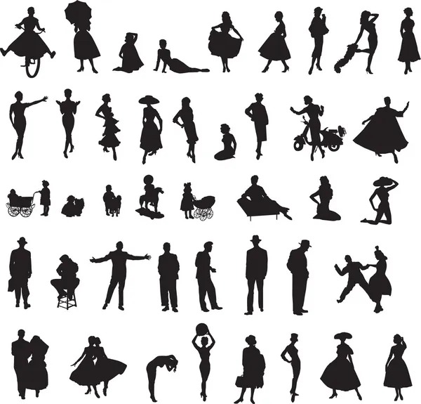retro silhouettes of kümesi