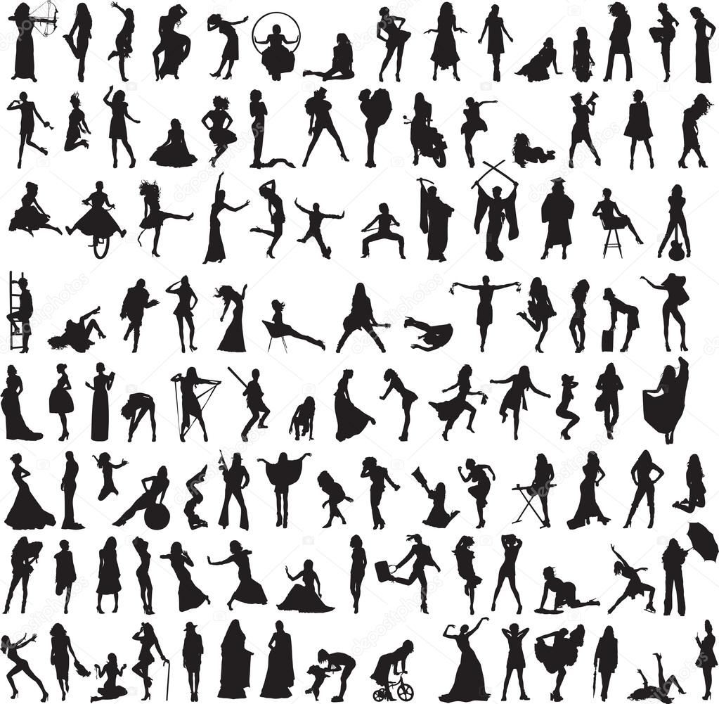 A variety of interesting silhouettes of women