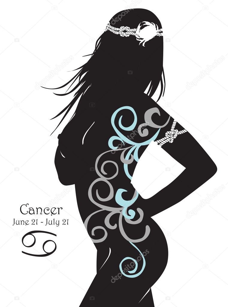 Silhouette of a girl interpretation zodiac sign