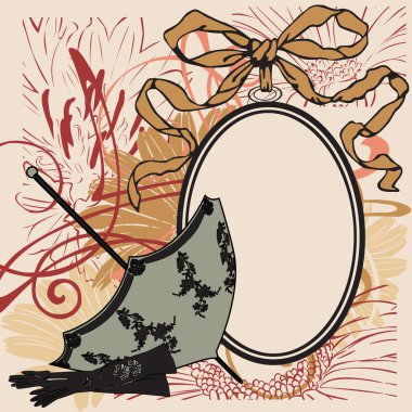 retro aksesuarları ile çerçeve