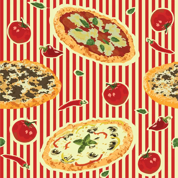 Fundo sem costura com pizza —  Vetores de Stock