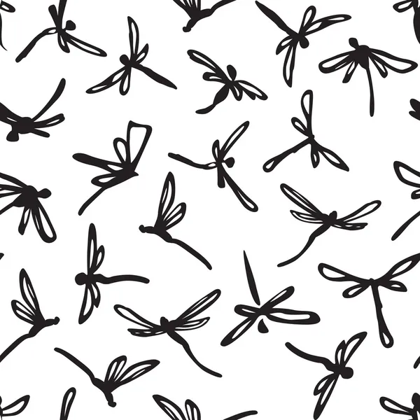 Fond sans couture libellule stylisé — Image vectorielle