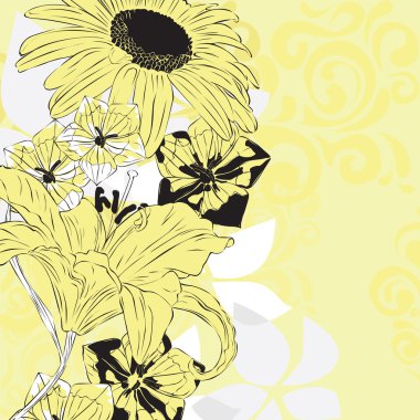 Sarı çiçekli zemin