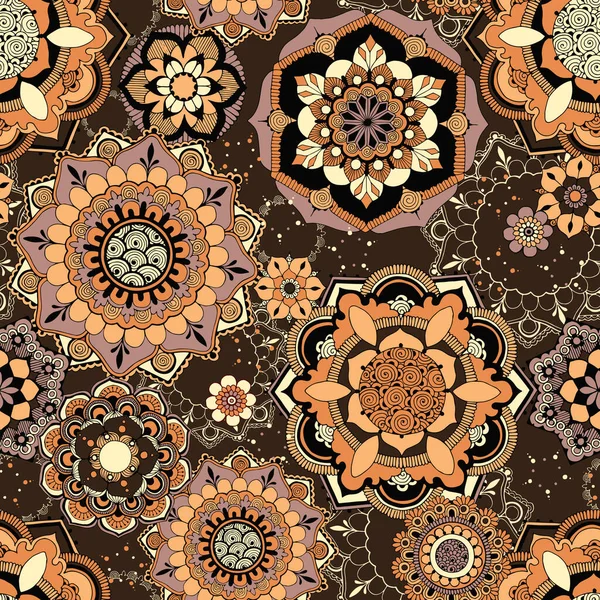 Naadloos Patroon Met Oosterse Ornamenten Ornate Mehndi Stijl Elementen — Stockvector