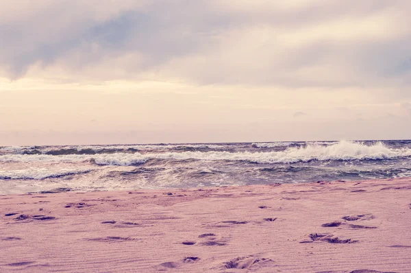 Beach in Baltic retro image — Stock Photo, Image