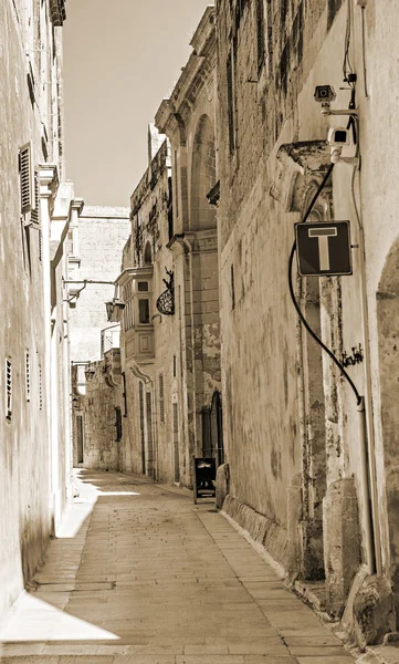 Mdina - città silenziosa di Malta, stile vintage — Foto Stock