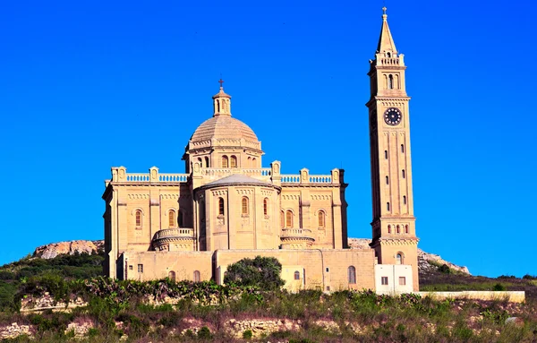 Blessed Virgin of Ta' Pinu famous church, GOZO — Stock Photo, Image