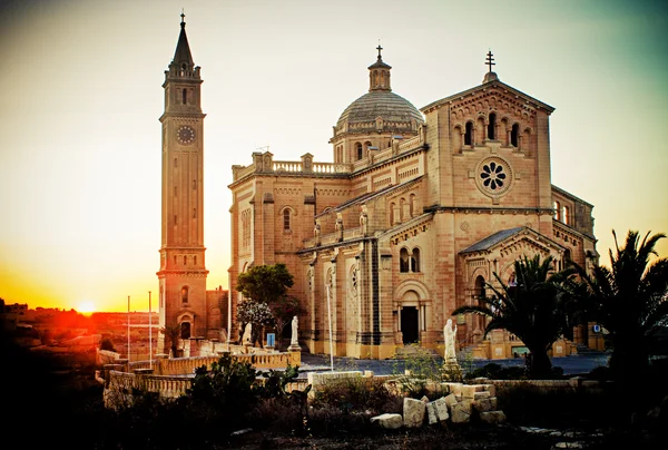 Blessed Virgin of Ta' Pinu famous church, GOZO — Stock Photo, Image