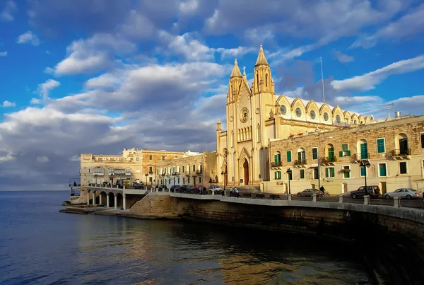 Igreja de São Juliano, Balluta Bay, Malta Imagem De Stock