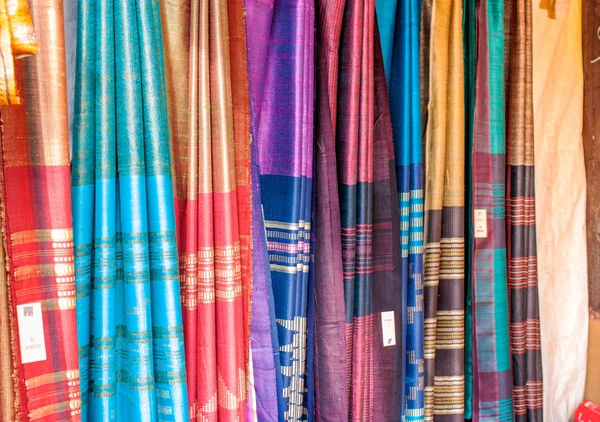 Indian sarees in a market — Stock Photo, Image