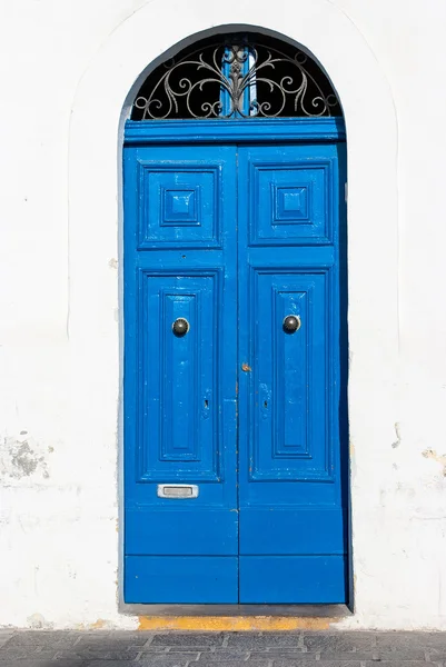Blå dør - Stock-foto