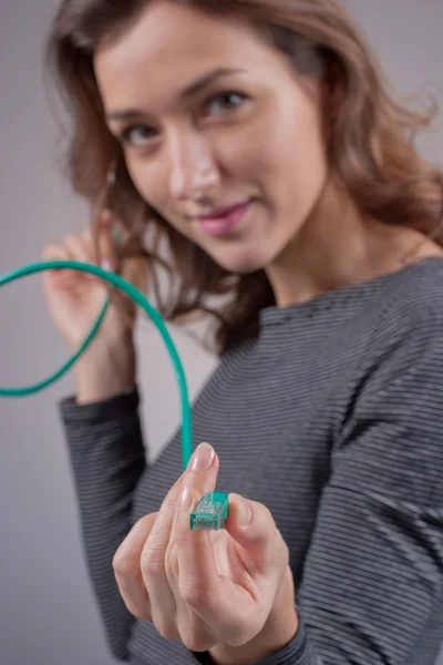 Ragazza con un filo — Foto Stock