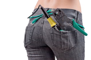 bir ağ kablosu ile kız