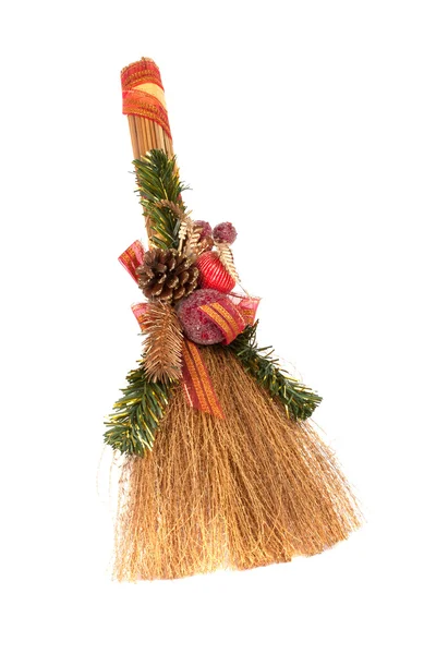 Handmade Christmas broom — Stock Photo, Image