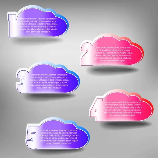 Five option clouds — Stock Vector