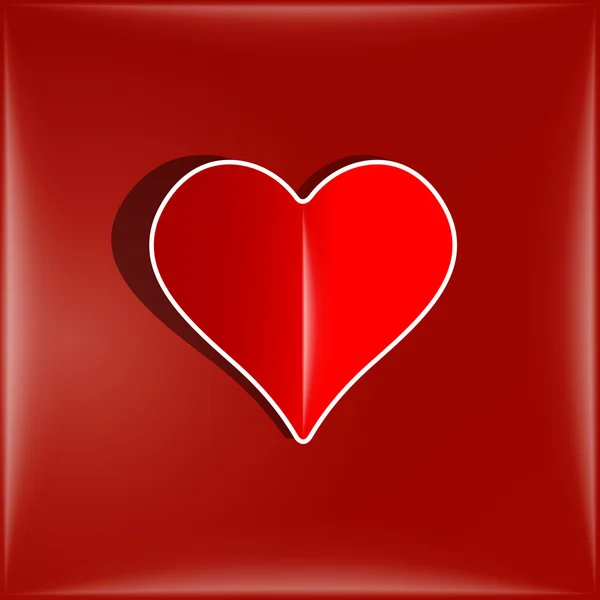 Heart symbol on glass label — Stock Photo, Image