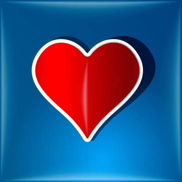 Símbolo del corazón en etiqueta de vidrio — Foto de Stock