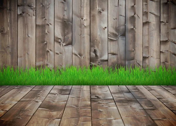 Esquina suelo de madera oscura — Foto de Stock