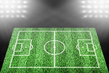Futbol alanında sahne ışıkları