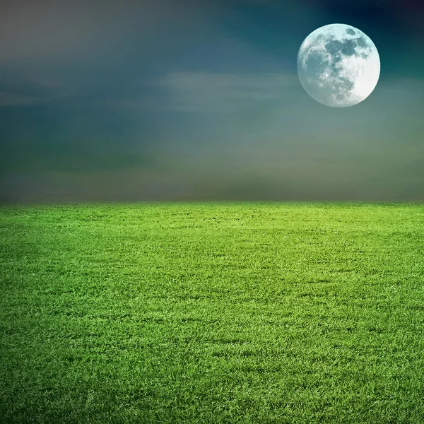 Nacht Mond und Feld — Stockfoto