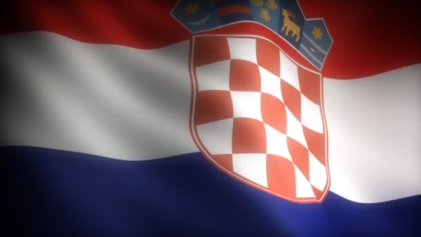 Vlajka Chorvatska (bezešvé) — Stock video