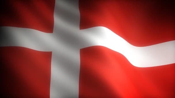 Flagge von Dänemark (nahtlos)) — Stockvideo